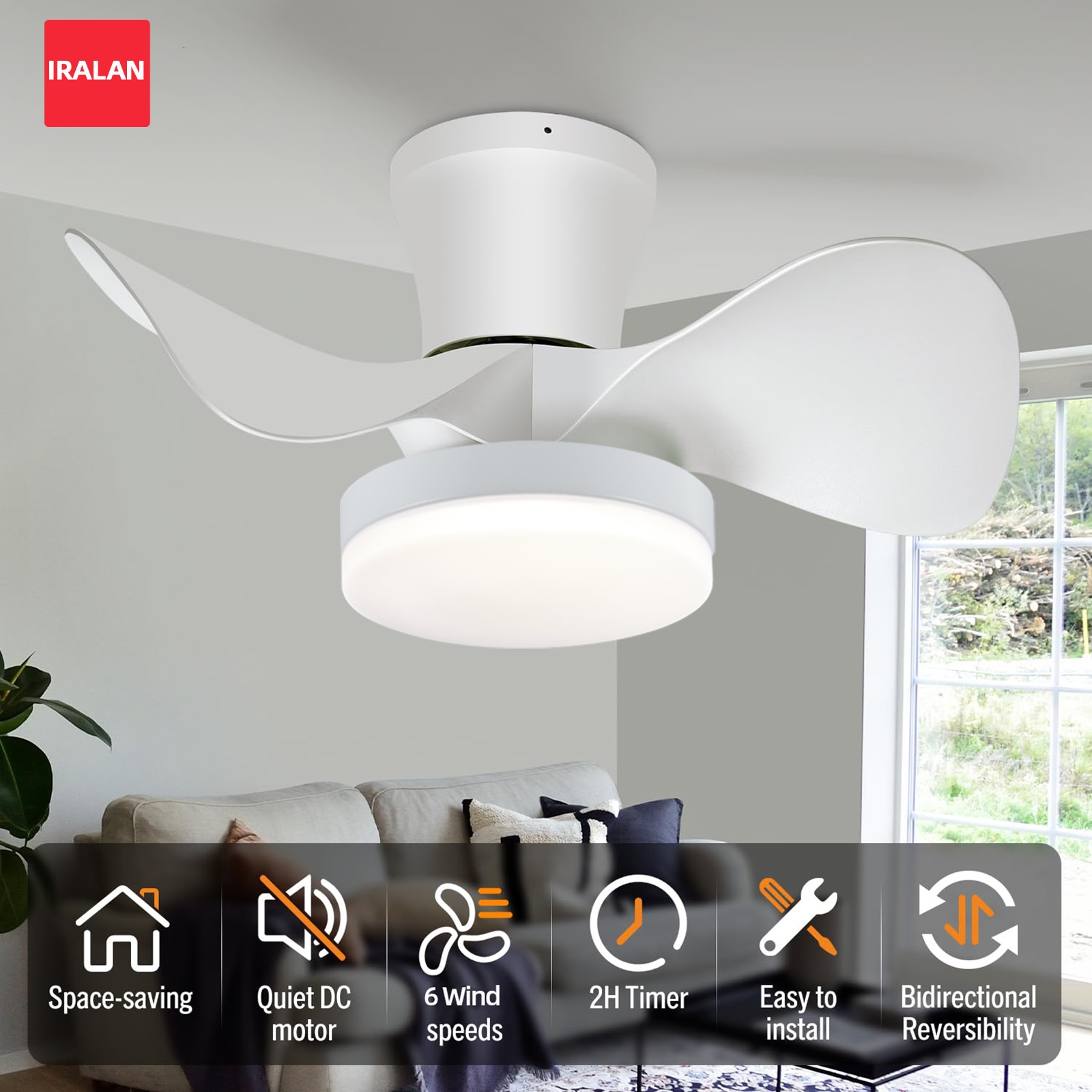 Decor Lighting Ceiling Fans - 22 Inch Modern Ceiling Fan with