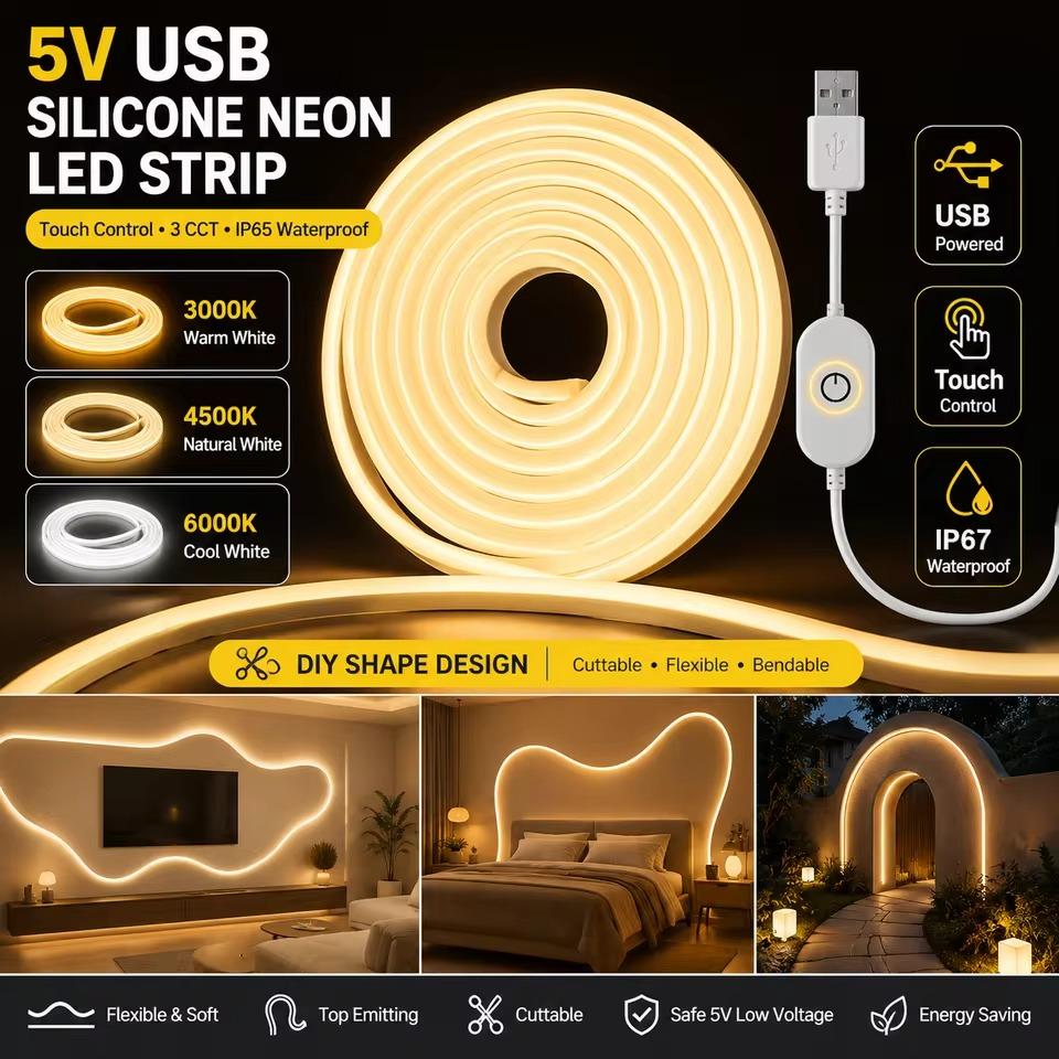 Silicone USB LED Strip Light F - Lighting Bolt Decor ulasan dan harga