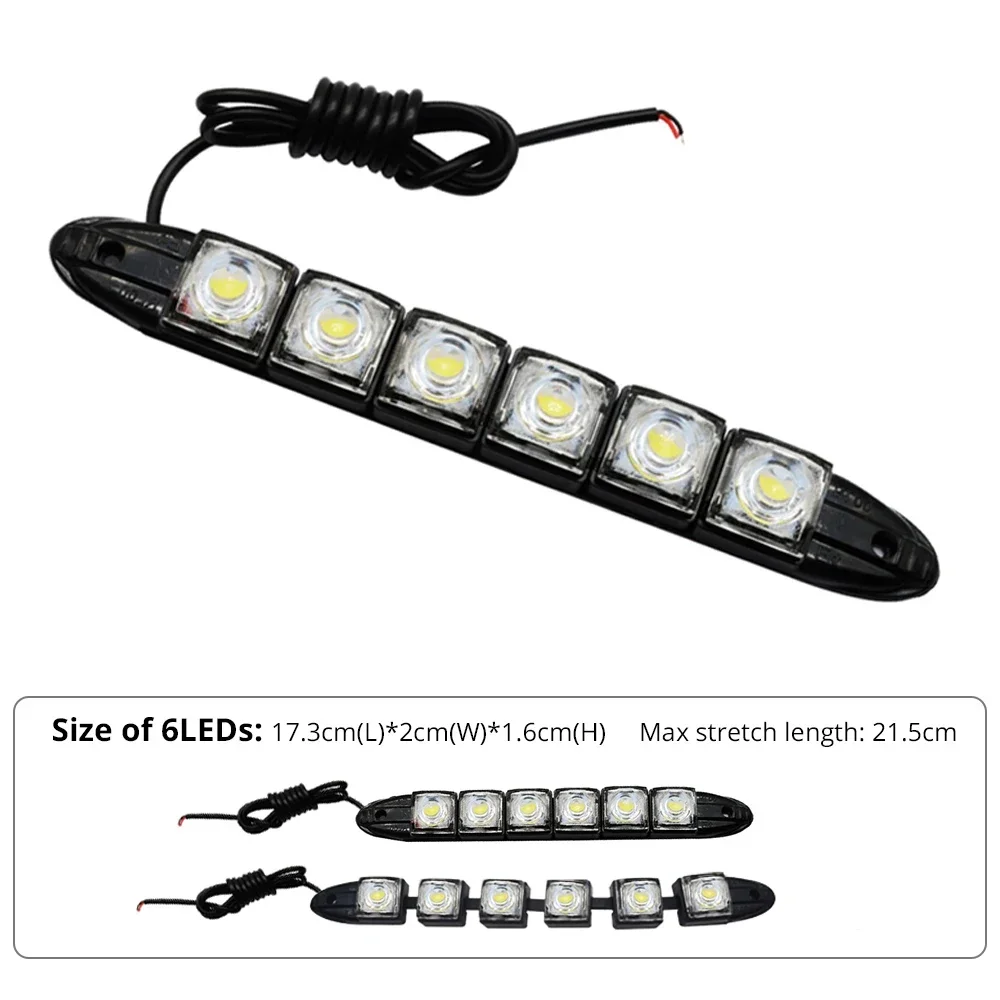 2PCS LED Waterproof DRL Light  - Lighting Bolt Decor ulasan dan harga