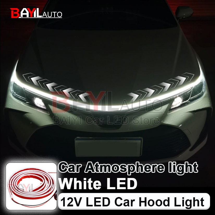 12V White Car Hood Light Strip - Lighting Bolt Decor ulasan dan harga