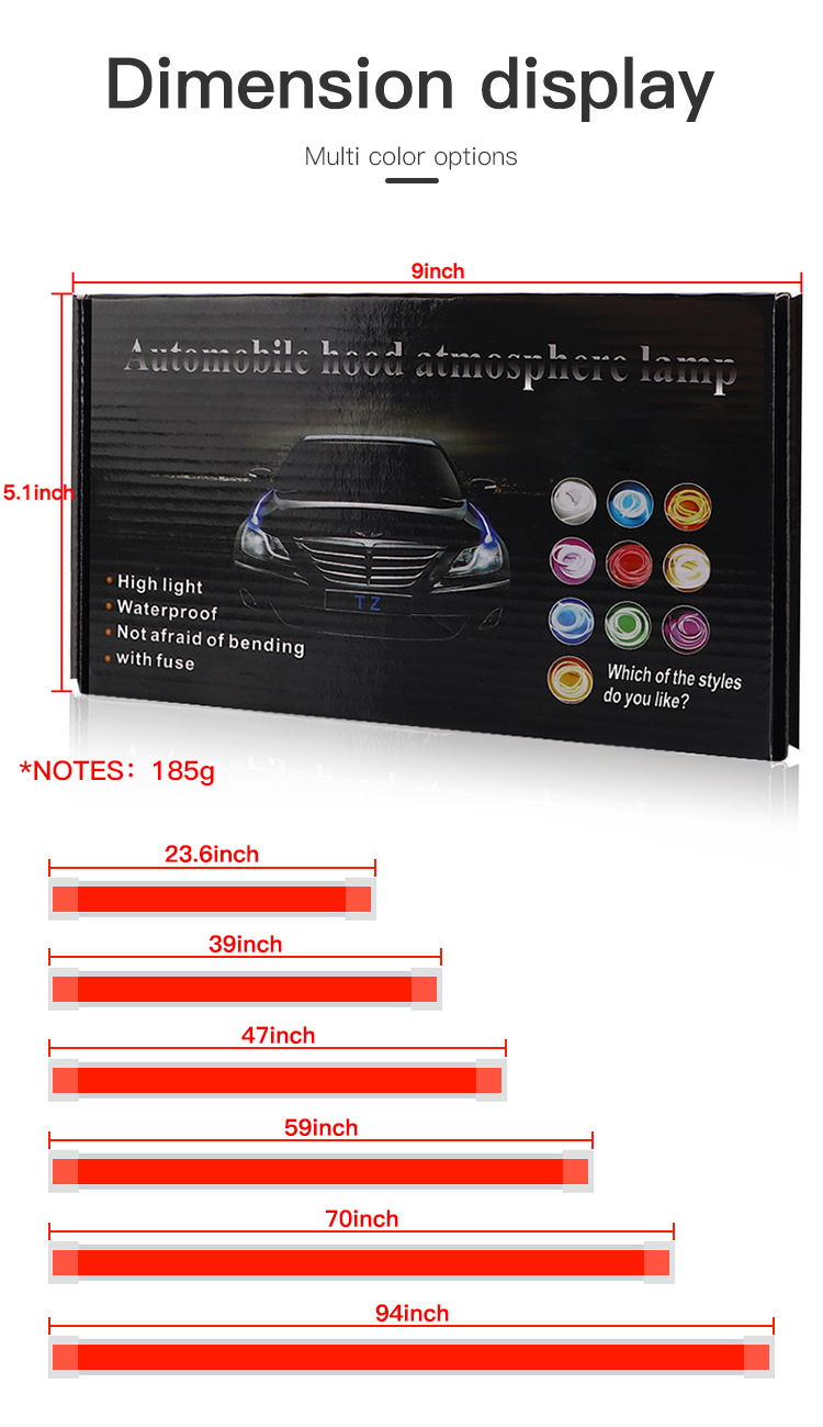 12V White Car Hood Light Strip - Lighting Bolt Decor ulasan dan harga