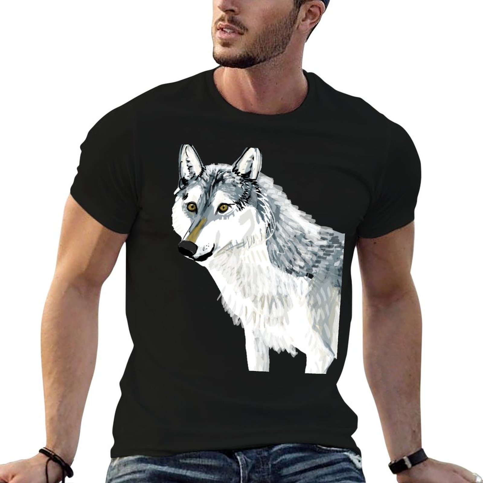 Totem Alberta Wolf T-Shirt Cas - Alberta Lighting & Decor Edmonton Ab ulasan dan harga