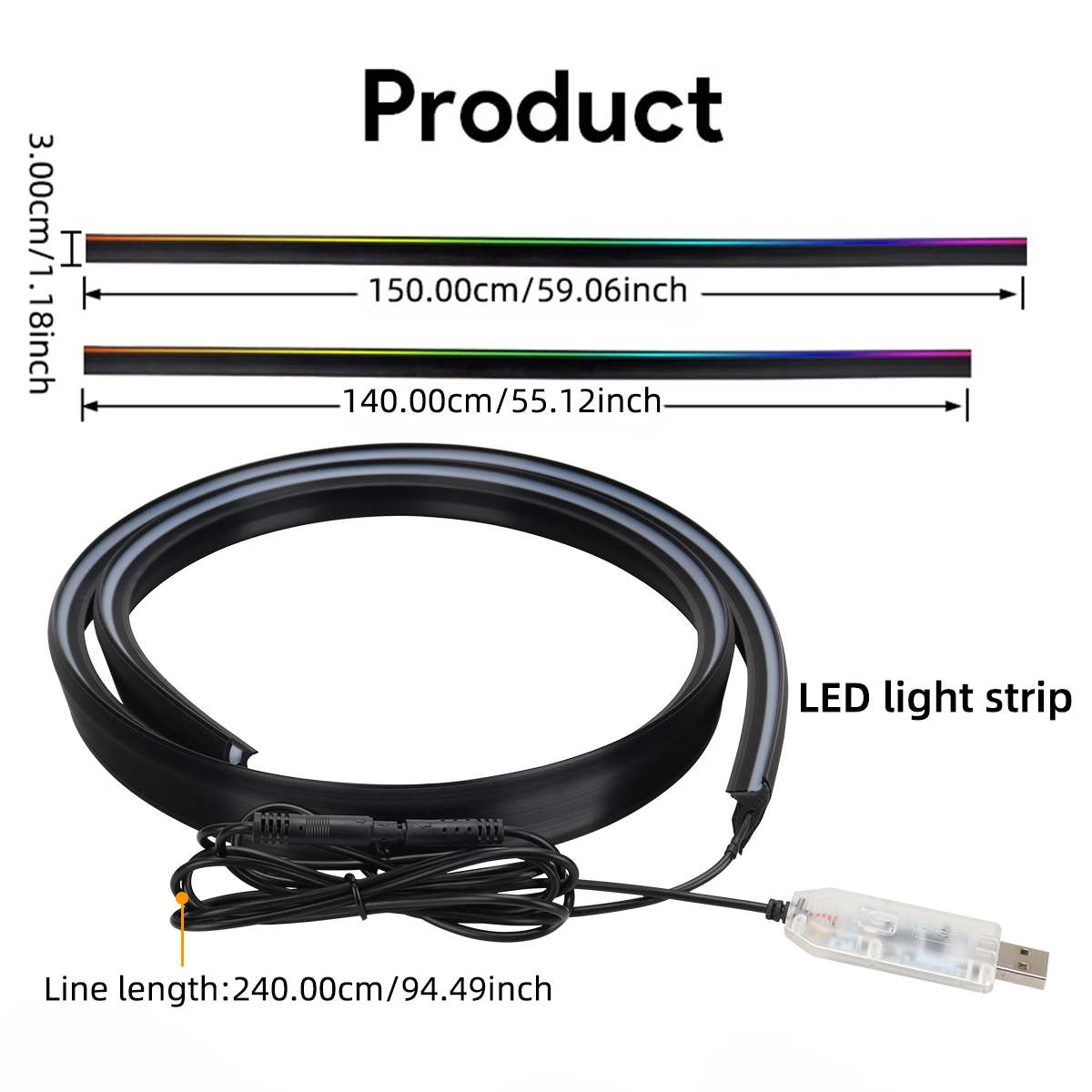 140/150CM Symphony Car Instrum - Lighting Bolt Decor ulasan dan harga