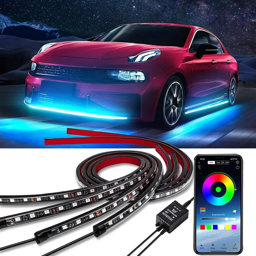 Neon LED RGB Car Underglow Bot - Lighting Bolt Decor ulasan dan harga
