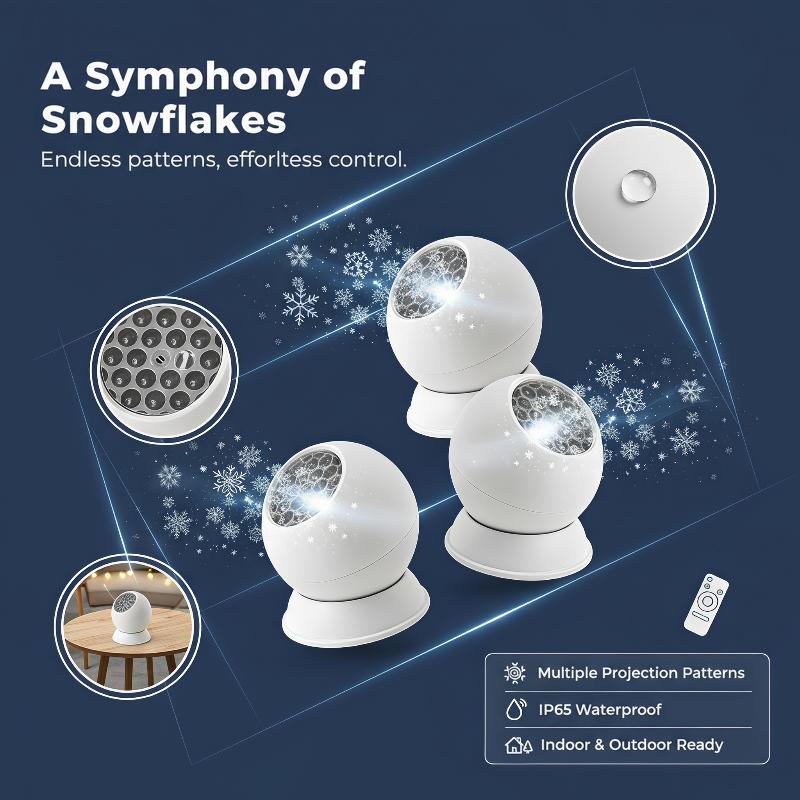 360° Rotating LED Snowflake Pr - Lighting Decoration Outdoor ulasan dan harga