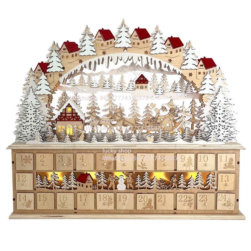 Christmas Wooden Forest Sleigh - Lighting Decor Woodbridge ulasan dan harga