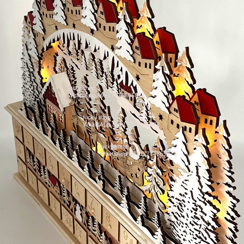 Christmas Wooden Forest Sleigh - Lighting Decor Woodbridge ulasan dan harga