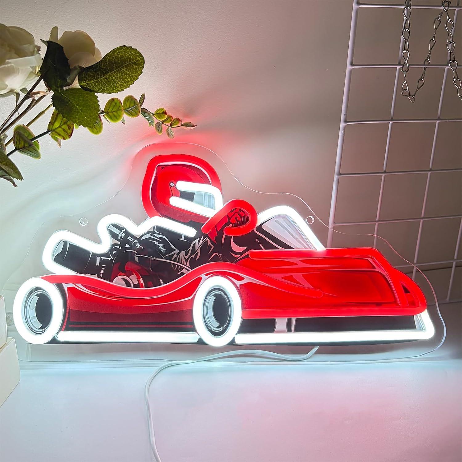 Go Kart Racer Neon Sign USB Di - Decor Kart Lighting ulasan dan harga