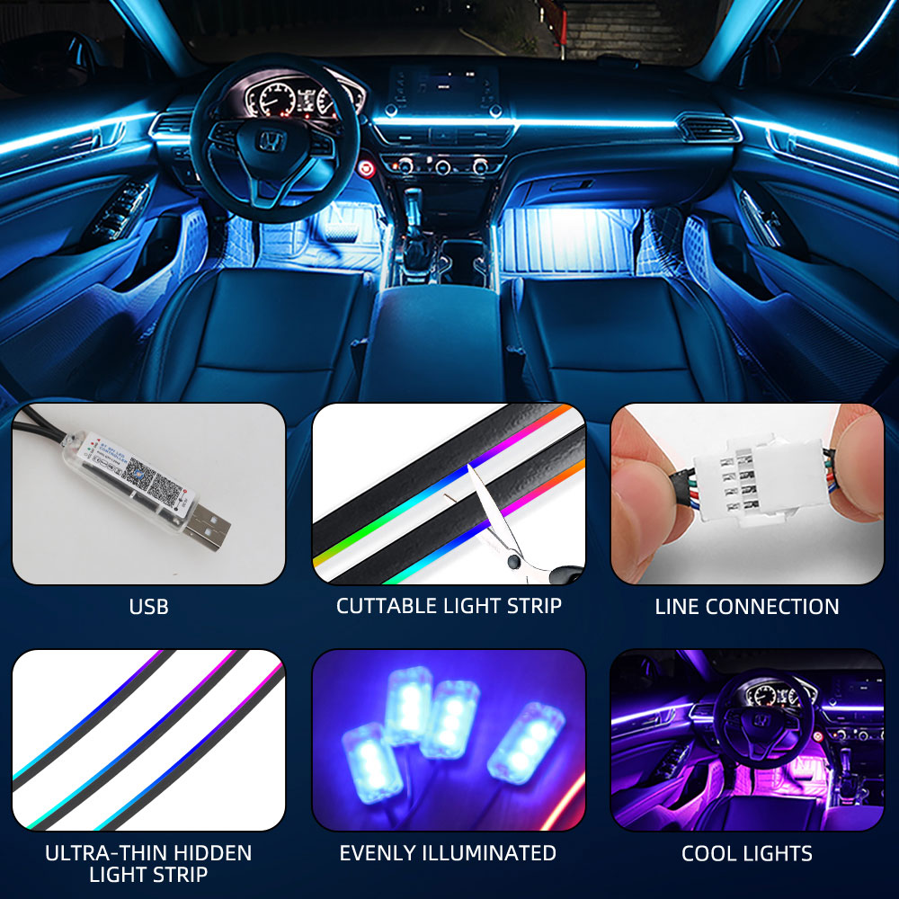 35/75/110/140cm LED Ambient Li - Lighting Bolt Decor ulasan dan harga
